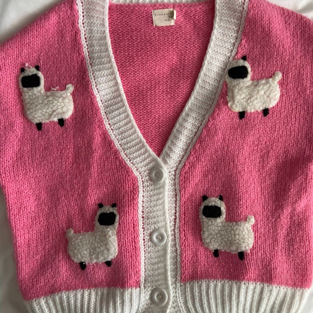 Knit Llama Cardigan
